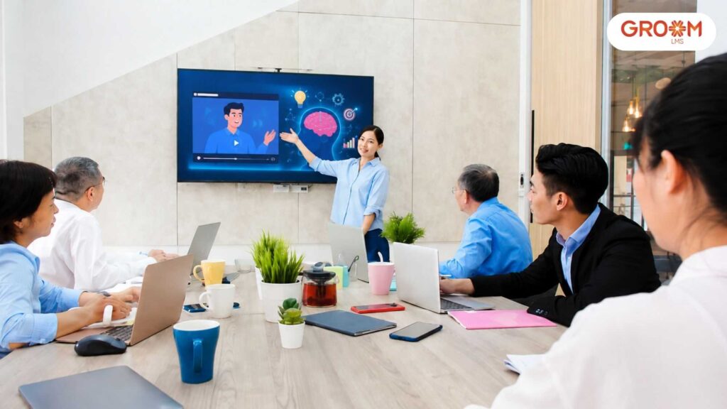 Employees engaged in LMS-based training
