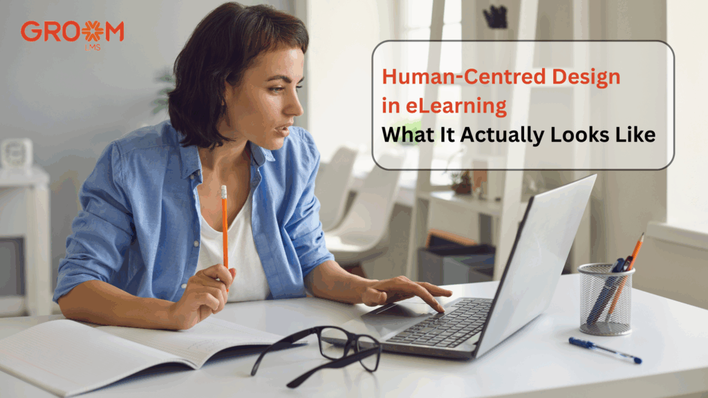 Professional working on a laptop illustrating human-centred design in eLearning.