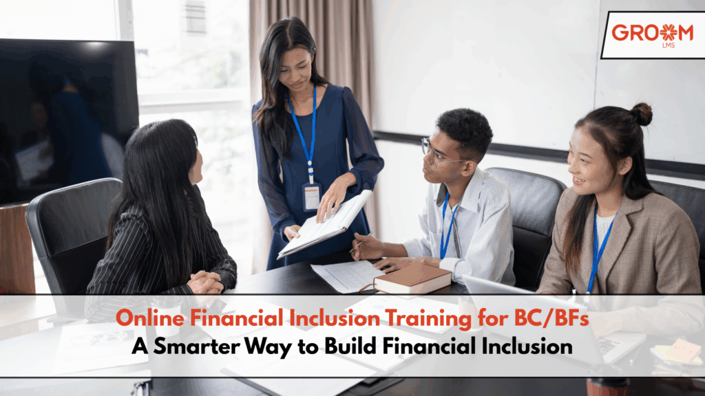 Professionals attending an online financial inclusion training session for BC/BFs.