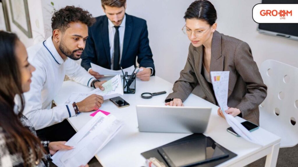 Corporate L&D content outsourcing with GroomLMS for scalable employee training and digital learning management.